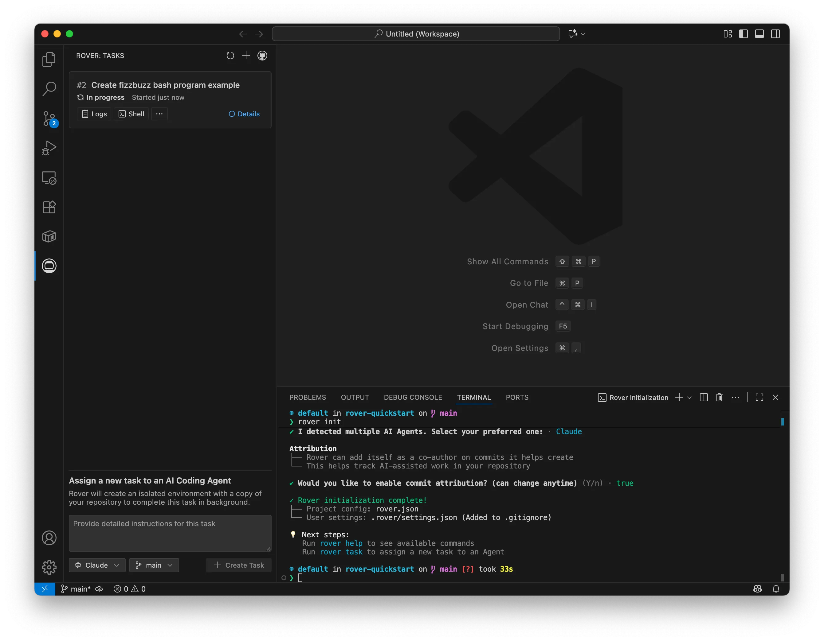 Screenshot showing the new task in the list of tasks